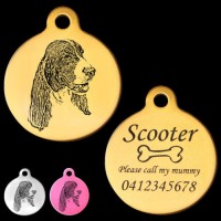 Springer Spaniel Engraved 31mm Large Round Pet Dog ID Tag